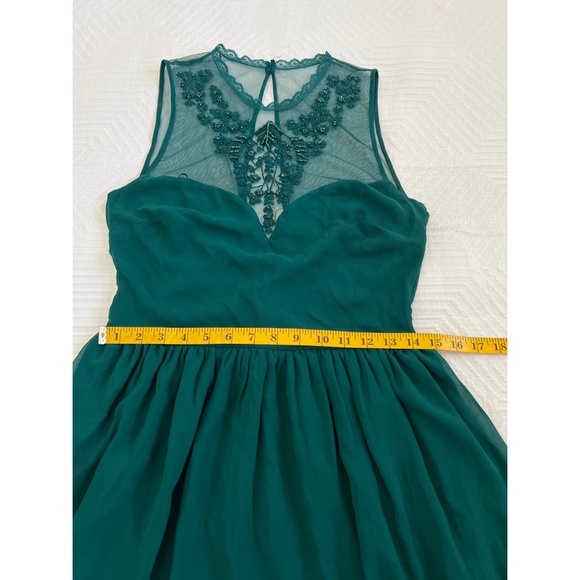 NWT - Zara - size medium - beaded and mesh sheer sleeveless dress - green - Picture 7 of 14